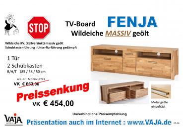 TV-Board FENJA 1-trg. / 2 Schubladen / 2 Fächer Wildeiche